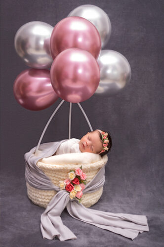 fotografia newborn do balão